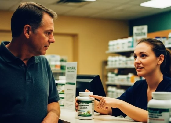 Man buying supplements
