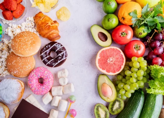 healthy food and unhealthy food