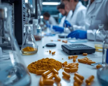 Turmeric being tested